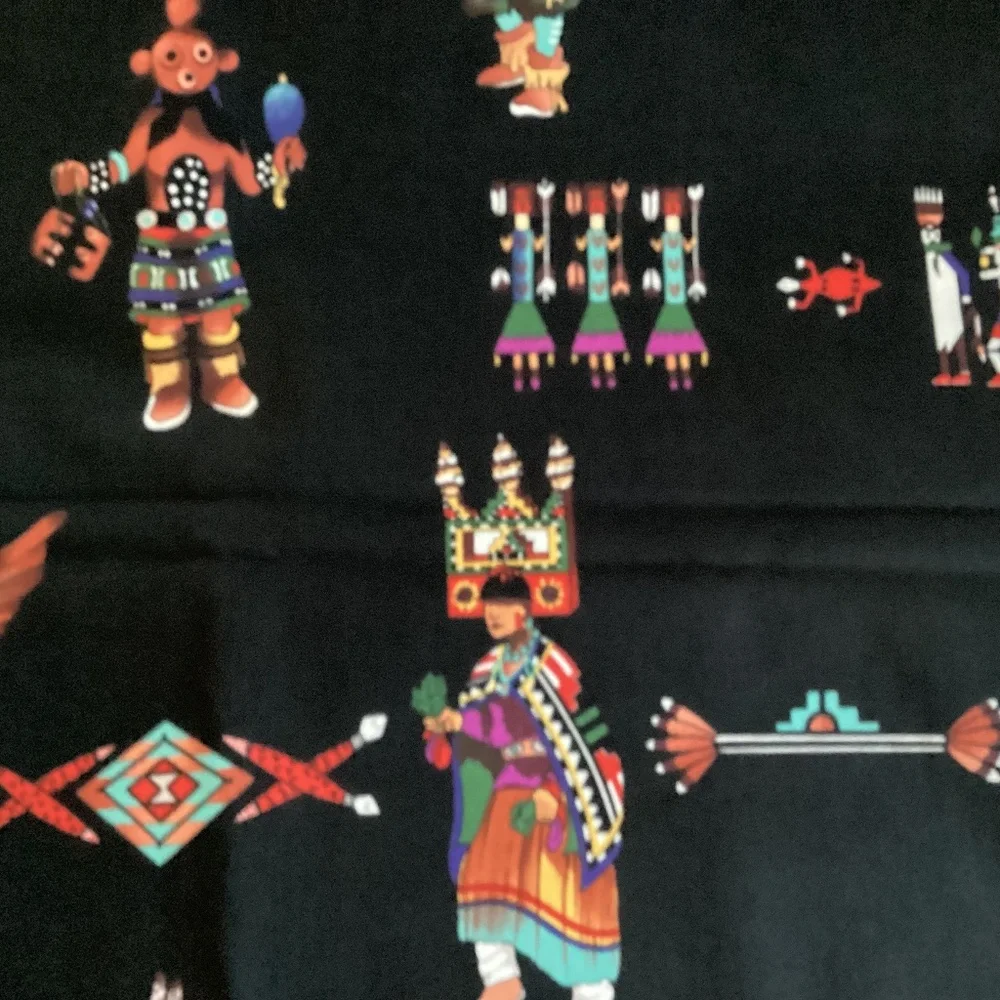 Nicole De Leon for Alexander Henry Fabric American Indian Native Design on Black - Picture 4 of 5